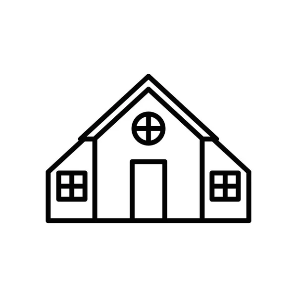 Fasada domu izolowana ikona — Wektor stockowy