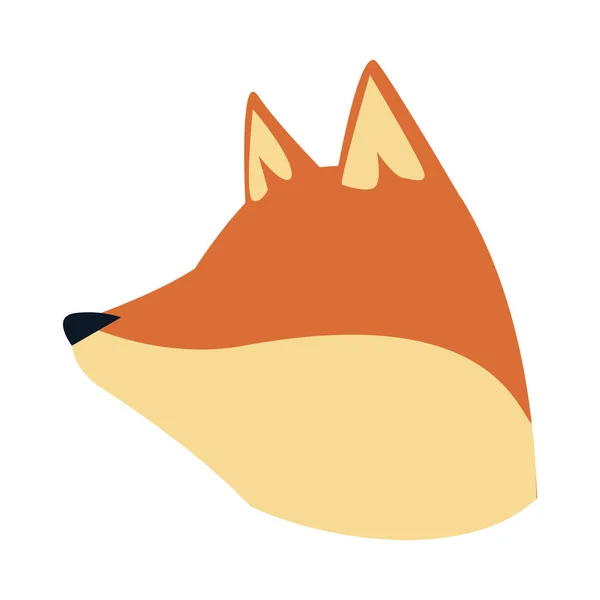 Cartoon fox head icon, flat design — Stock Vector