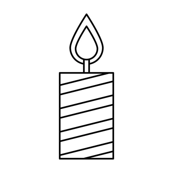 Merry christmas candles isolated icon — Stock Vector