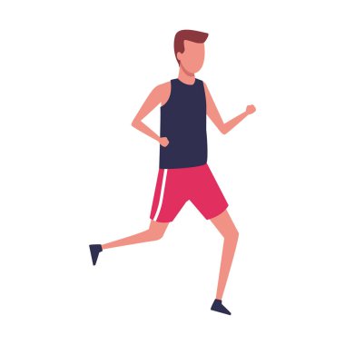 Spor elbiseli avatar adam, renkli tasarım