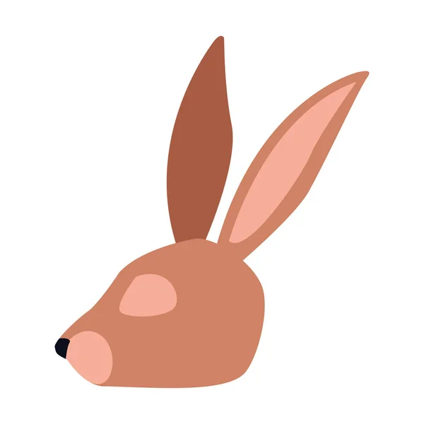 Karikatur Kaninchen Gesicht Symbol, buntes Design — Stockvektor