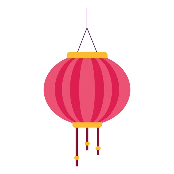 Icône de lanterne orientale, design plat — Image vectorielle