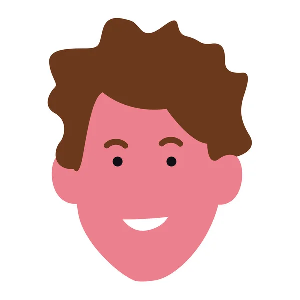 Desenho animado ícone de cara de homem, design plano — Vetor de Stock