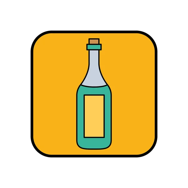 Champán botella bebida aislado icono — Vector de stock