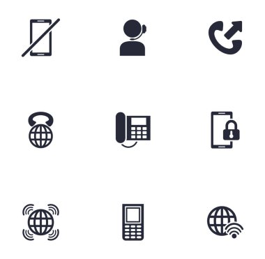 Telefon ayarları simgeleri demeti