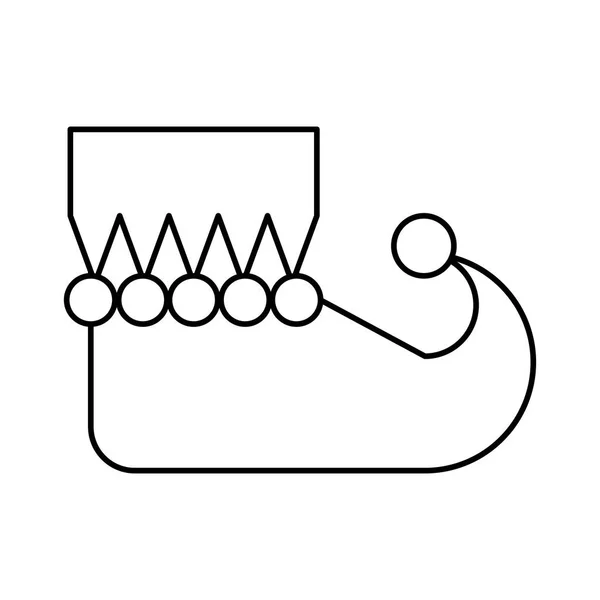 Christmas elf shoe boot icon — ストックベクタ