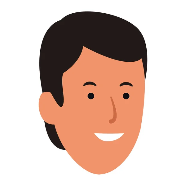 Karikatur Mann Gesicht Ikone, flaches Design — Stockvektor