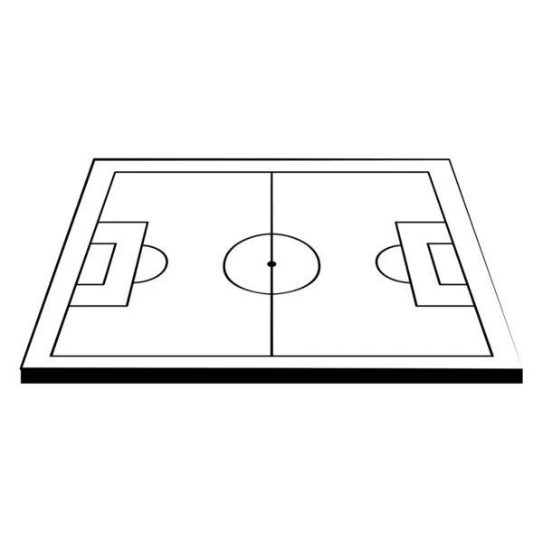 Siyah beyaz futbol futbol oyun stadyumu karikatür — Stok Vektör