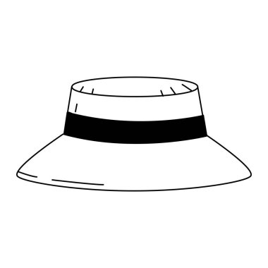 Plaj şapkası simgesi, düz tasarım