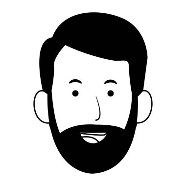 çizgi film adamı yüz simgesi, düz tasarım