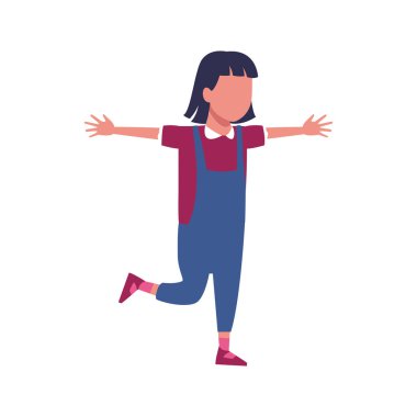 Avatar mutlu kız simgesi, renkli tasarım