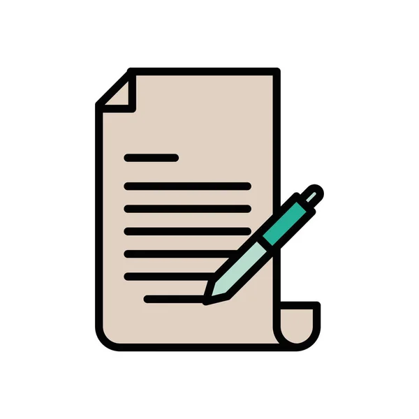 Checklist document papier met pen levering — Stockvector