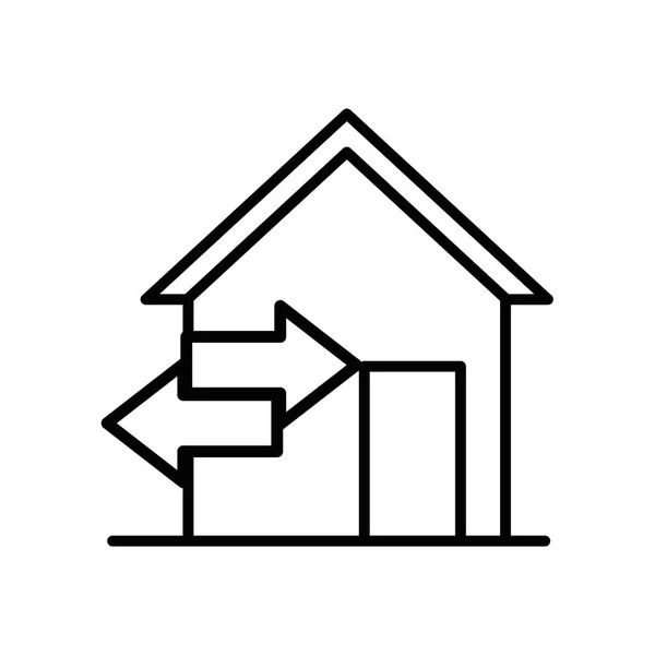 House front facade with arrows signals — Stock Vector