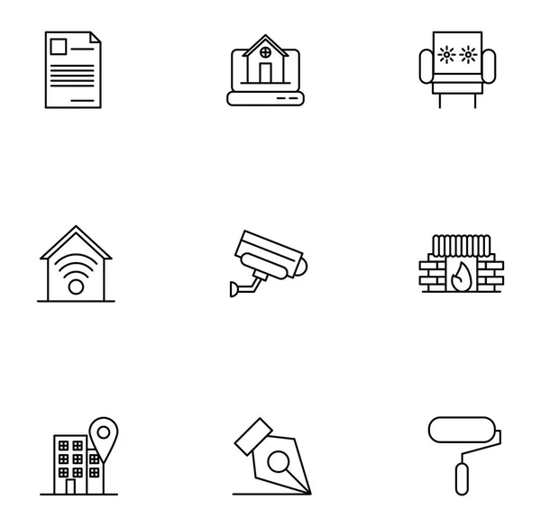 Bundle of real estate set icons — 스톡 벡터