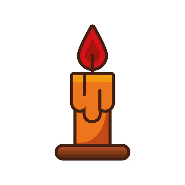 Paraffin ljus eld isolerad ikon — Stock vektor