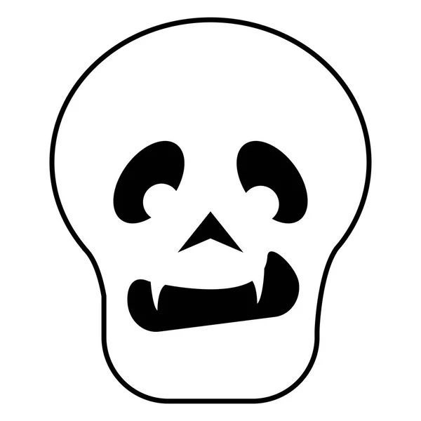 Halloween cabeza del cráneo icono aislado — Vector de stock