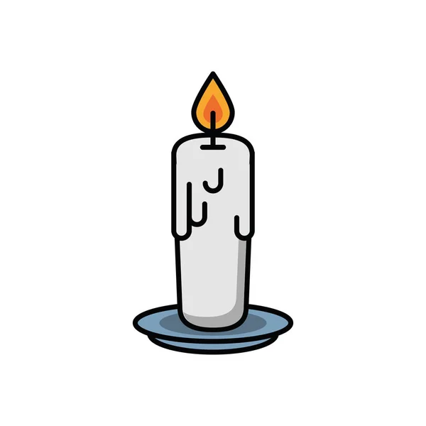 Paraffin candle halloween isolated icon — Stock Vector