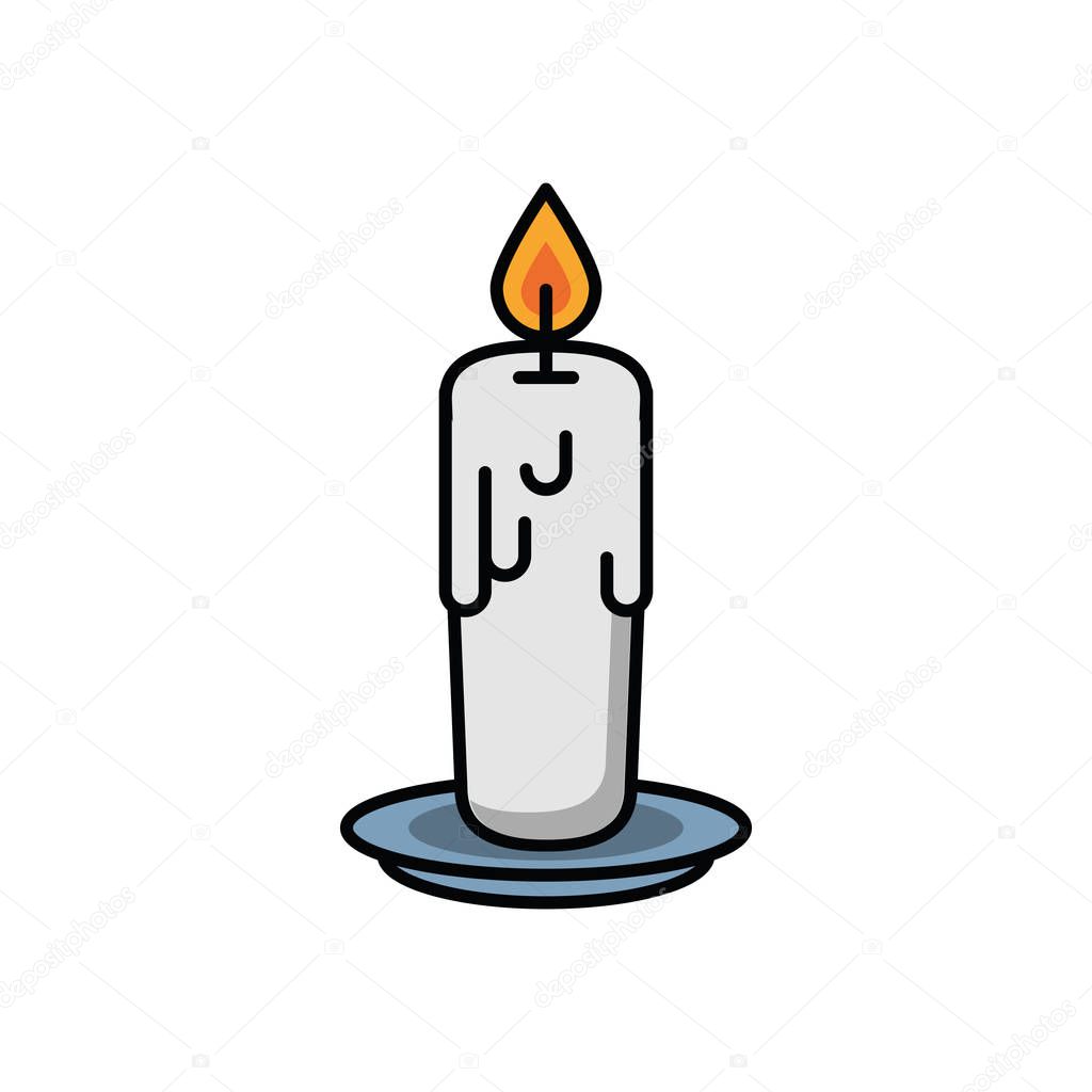 paraffin candle halloween isolated icon
