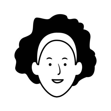 Saç bandı ve kıvırcık saçlı kadın imajı