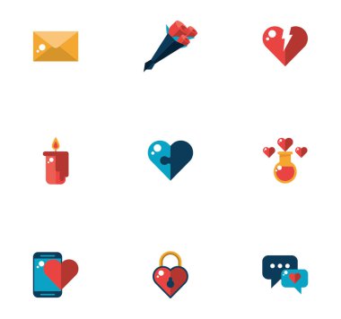 Sevgililer Günü simgeleri demeti