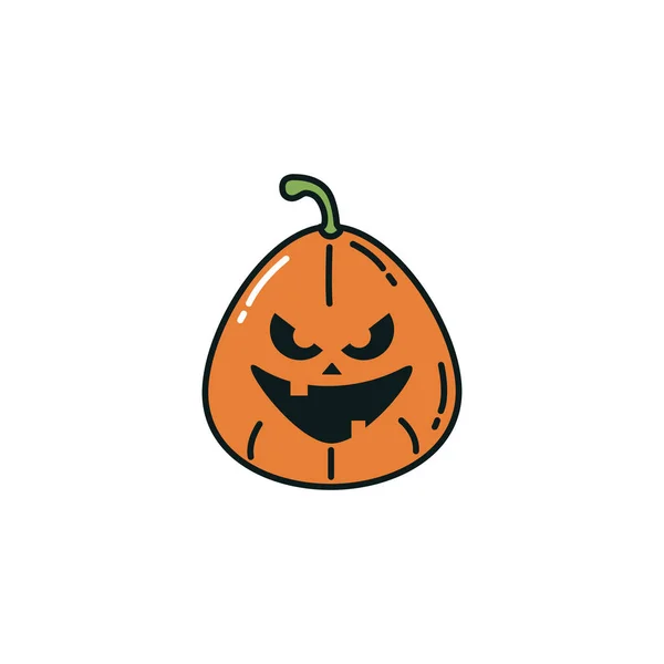 ハロウィーンのカボチャの文字フラットアイコン — ストックベクタ