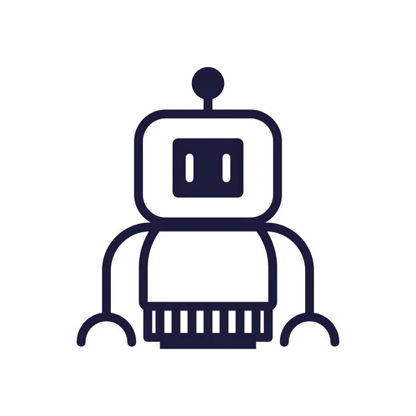 Robot cyborg tech icône isolée — Image vectorielle