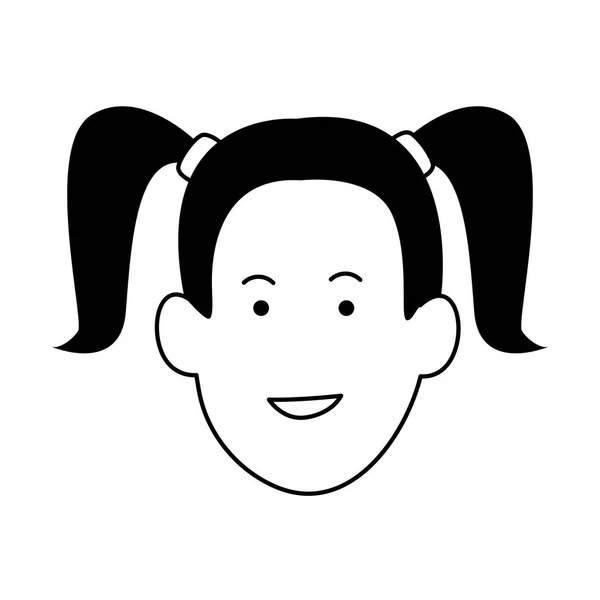 Cartoon gelukkig meisje, plat ontwerp — Stockvector