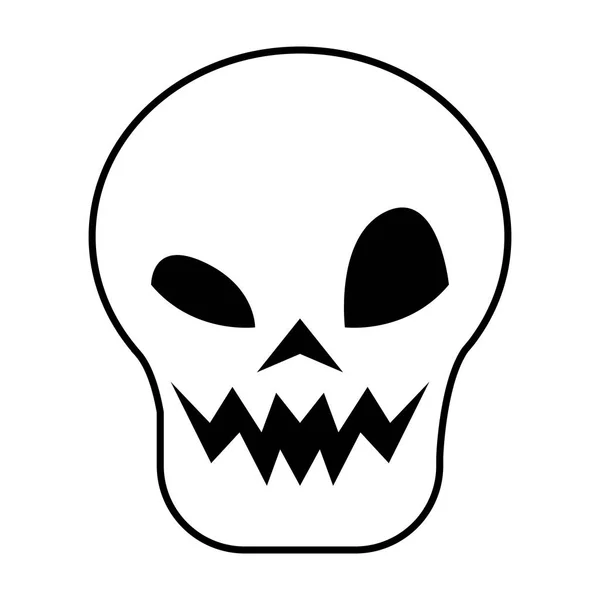 Halloween koponya fej izolált ikon — Stock Vector