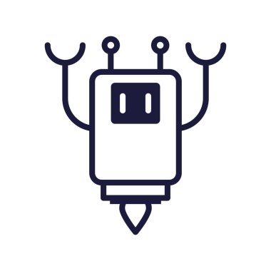 Yüzen robot cyborg izole edilmiş simgesi