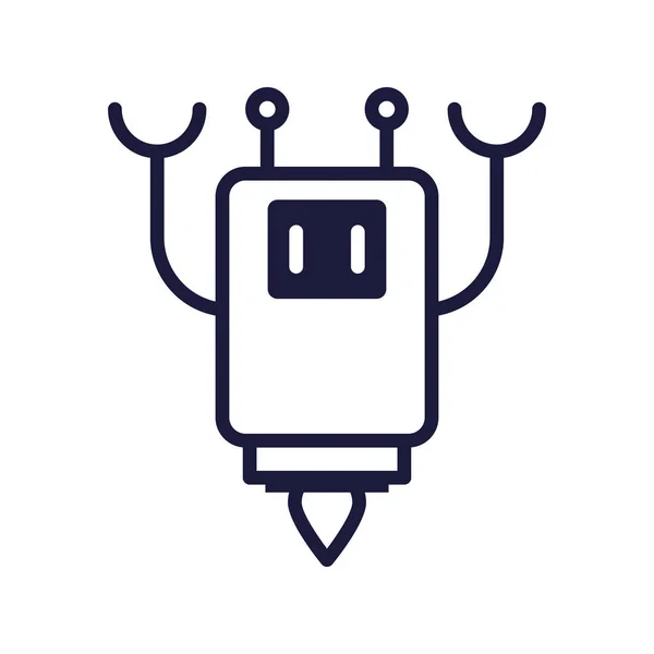 Roboter schwimmt Cyborg isoliert Symbol — Stockvektor