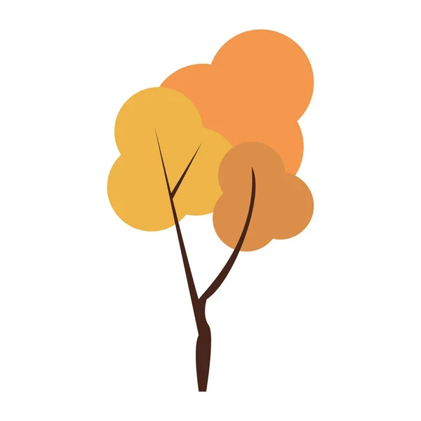 Automne saison arbre nature dessin animé isolé — Image vectorielle