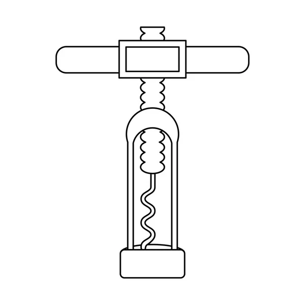 Icône d'ustensile de tire-bouchon, design plat — Image vectorielle