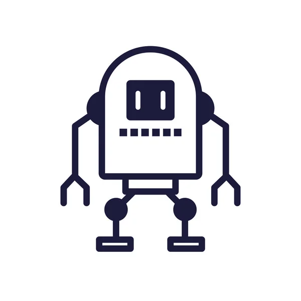 Robot humanoïde cyborg icône isolée — Image vectorielle