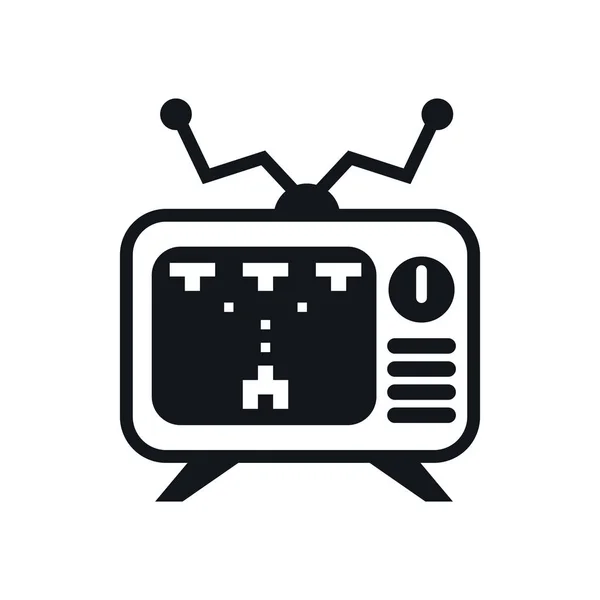 Viejo tv con videojuego — Vector de stock