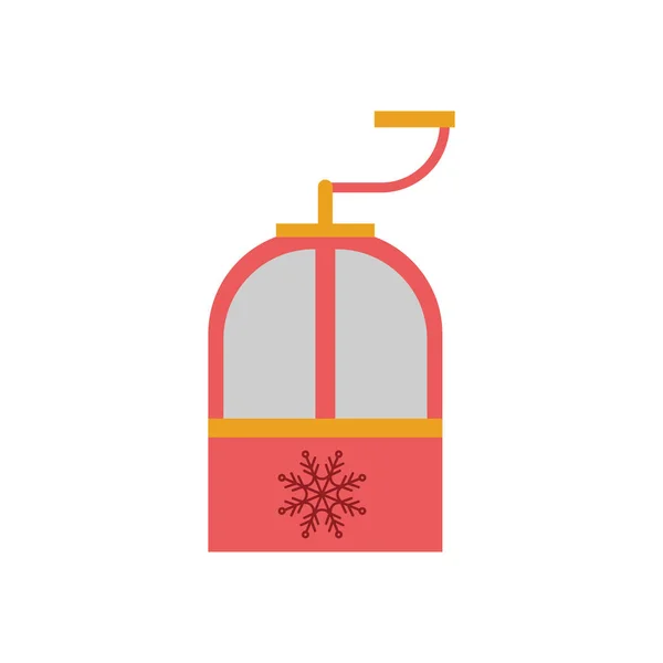 Lanová dráha zimní doprava izolované ikony — Stockový vektor