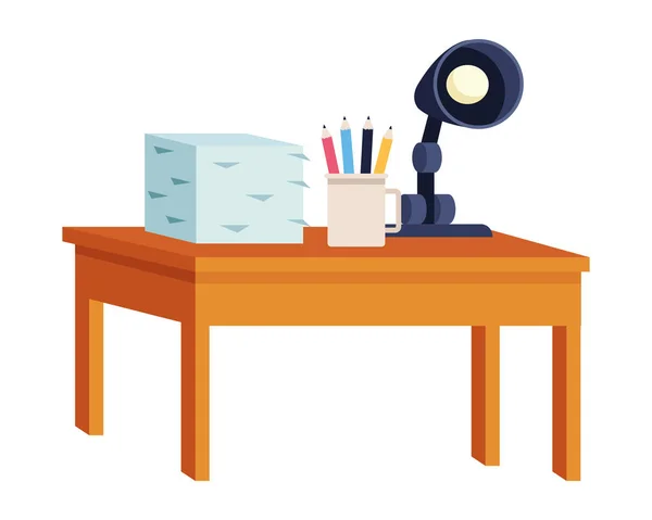 Oficina y lugar de trabajo elementos dibujos animados — Vector de stock
