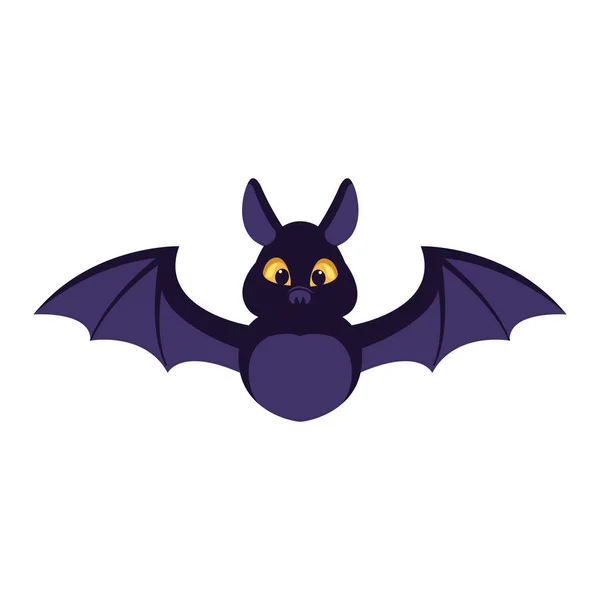 Halloween murciélago vuelo icono — Vector de stock