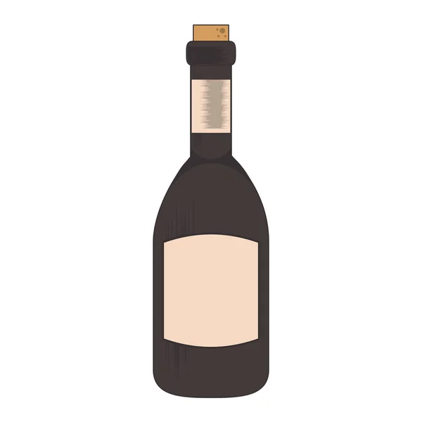 Bouteille de vin icône image — Image vectorielle