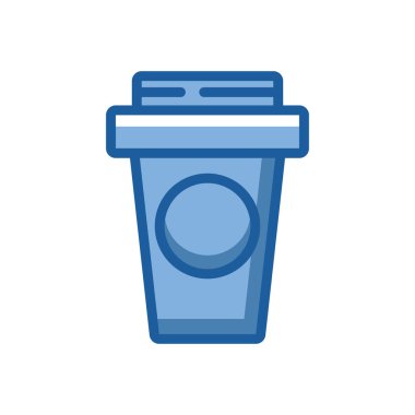 Plastik kap simgesinde kahve