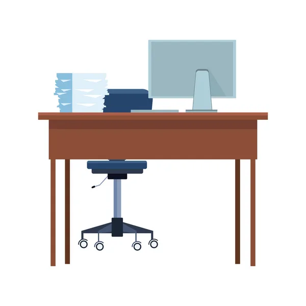 Ikona biurka, płaski design — Wektor stockowy