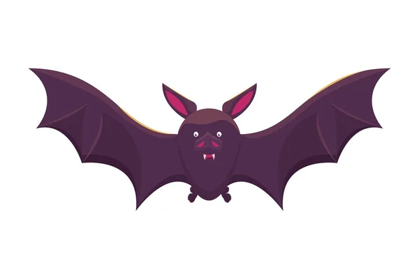 Halloween bat flying animal icon — 스톡 벡터