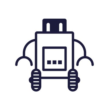 Tekerlekli robot cyborg izole simgesi
