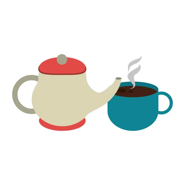 Tea pot and mug design — 스톡 벡터