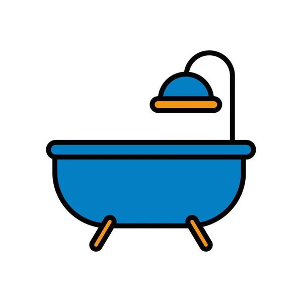 Bathtub shower house bathroom icon — Stock Vector