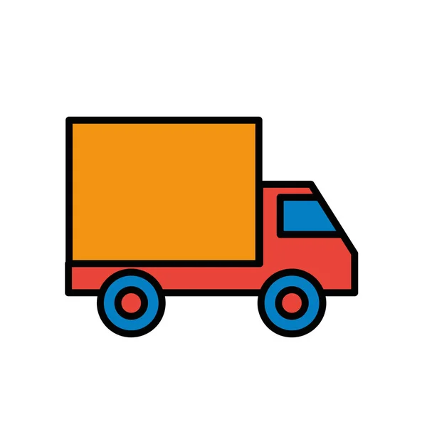 Delivery service truck isolated icon — Stock Vector