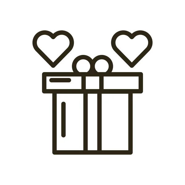 Подарочная коробка с любовью сердца — стоковый вектор