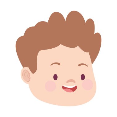 çizgi film mutlu çocuk ikonu, düz tasarım