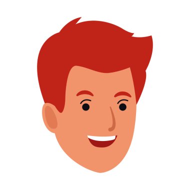 Genç adam çizgi film ikonu, düz tasarım