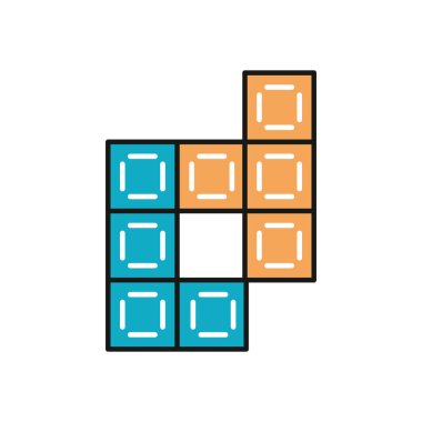 Video oyunu tuğlaları izole edilmiş simgeyi tuğlalar