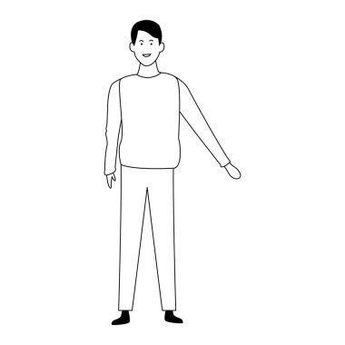 karikatür adam simgesi, düz tasarım